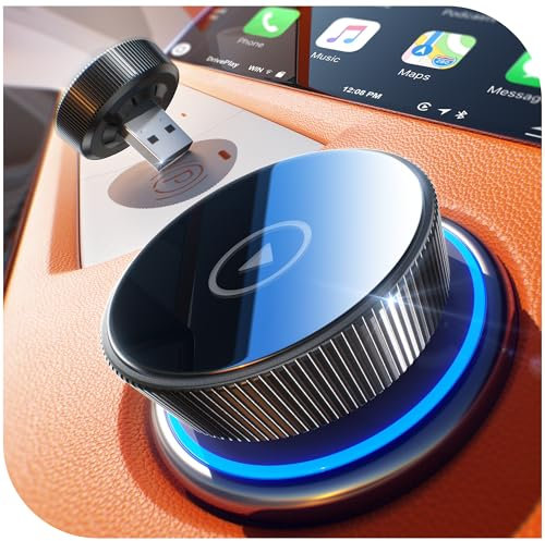 Cleviton for Apple Carplay Wireless Adapter, 60% Kleiner, 3X Autoverbindung, Keine Latenz, Plug&Play, Mini Wireless Car Play Adapter, Kabellos Dongle für iPhone 5~16 & 927+ Autos, USB-A/C, Schwarz