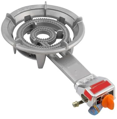 BZJPRFC Estufa De Gas Portátil De Un Solo Quemador, Quemador Wok De Anillo De Fuego De 7.0 KW, Estufa De Conversión De Gas/Gas LP, con Protección contra Apagado(LPG,55x29.5x13.5cm)