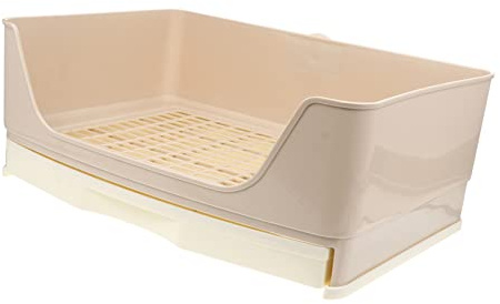 FUTUREORYY Inodoro Grande para Conejos y Cobayas, Bandeja de Plástico Beige, Caja Extraíble para Entrenamiento en Interiores y Exteriores, Mascota Pequeña, Uso Doméstico