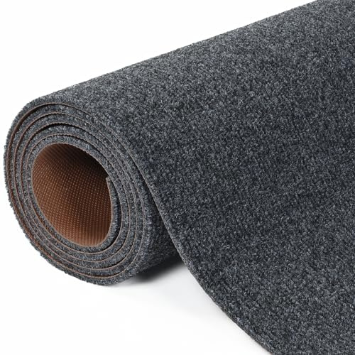 bimiti Teppich Läufer Flur rutschfest 300x90cm Schmutzfangmatte | Teppichläufer Küchenteppich Waschbar Korridor Teppich Meterware Fußmatte für Wohnzimmer Schlafzimmer Küche Büro Flur, Grau