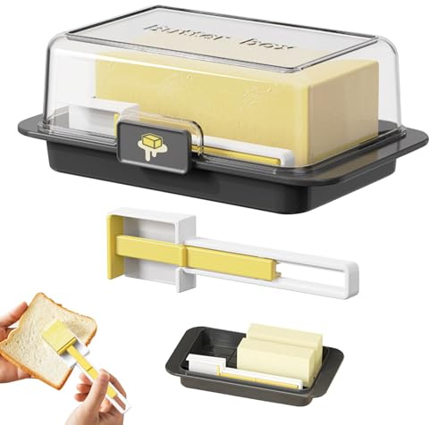 Butter Dish - Airtight Butter Divider with Cutter | Effortless Cheese Storage with Lid| Refrigerator Cheese Keeper | Easy Scoop Unbreakable Multifunctional Dish Holder for Kitchen