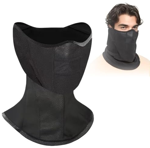 Amztour Winter Sports Face Neck Snood with Breathable Mesh Windproof and Warm Half Face Mask Ski Mask for Cycling Skiing Snowboarding Hiking Motorcycle and other Outdoor Sports Black