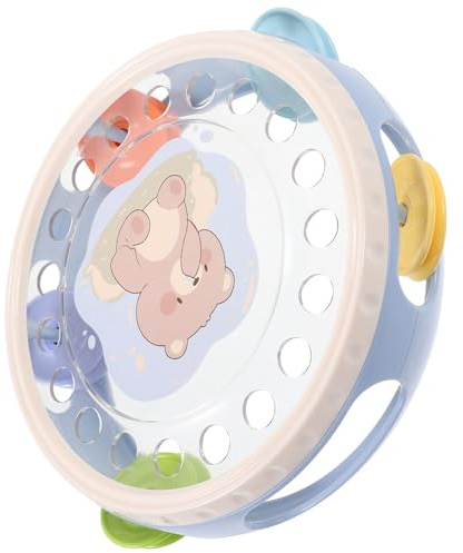 WHAMVOX Tambourin pour Bébé à Main en Plastique Rose, Jouet Éducatif De Percussion Portable, Léger Et Adapté pour Tout-Petits, Instrument De Musique D'éveil à La Maison Voyage