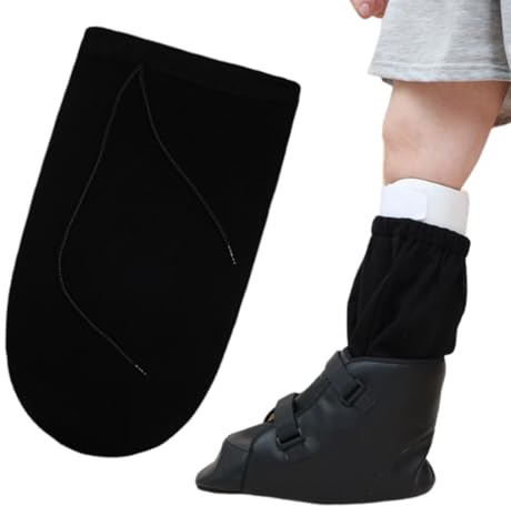 YUVKIN 1 pièce chaussette de protection pour plâtre au pied, lavable, couvre-orteils avec cordon réglable, protection plâtre pour pied et orteils en cas de blessure (long, jusqu'au genou)