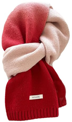 Generisch Damen Winterschal Wollschal Farbverlauf Strickschal - 100% Wolle - Weiche Warm Kaschmir Schal Herbst Winter Halswärmer Gestrickter Halsschal, 160 x 20 cm