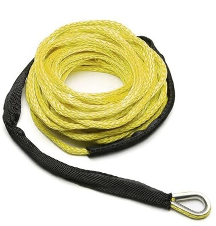 Correa de Remolque de 15 m x 6 mm, Cable sintético for cabrestante de vehículo SUV, Cuerda de Remolque de Repuesto, 10000 LB Fuerte Capacidad