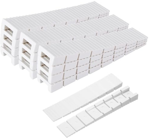 JYNXOR 12 Pezzi Cunei per Mobili 8 x 19.5 x 100 mm, Cunei per Mobili, Cunei Livellanti, Spessori in Plastica con Punti di Rottura Teorici Integrati, Zeppe di Compensazione per Arresto