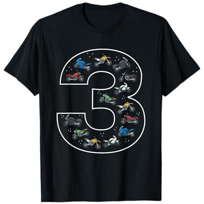 3rd Birthday 3 Year Old Motorbike Boys Bike Motorcycle T-Shirt