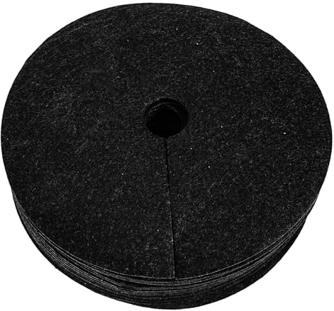 SEWACC 20 Stück Kontrollbodentuch Unkrautvlies aus Atmungsaktivem Biologisch Abbaubarem Material 27cm Außendurchmesser Obstgarten Baumschutz mit Feuchtigkeitsspeicherung