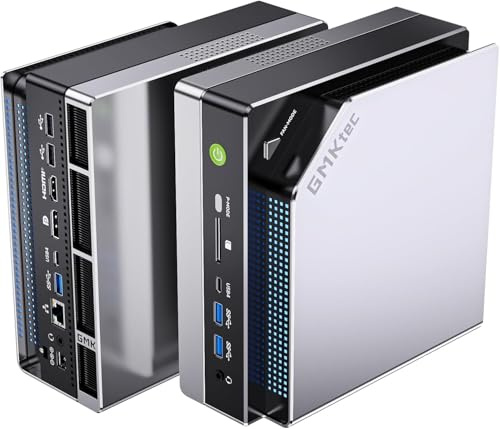 GMKtec Evo-X2 AI Mini-PC AMD Ryzen AI Max+ 395 (jusqu'à 5,1GHz) Mini-PC de Jeu, 64GB LPDDR5X 8000MHz (8GB*8), 2TB PCIe 4.0 SSD, écran 8K pour Quatre écrans, WiFi 7 & USB4, Lecteur de Carte SD 4.0