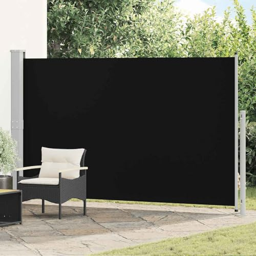 Toldo Lateral retráctil de jardín Negro 180x300 cm,Jardín,Artículos de Exterior,Sombrillas-313399