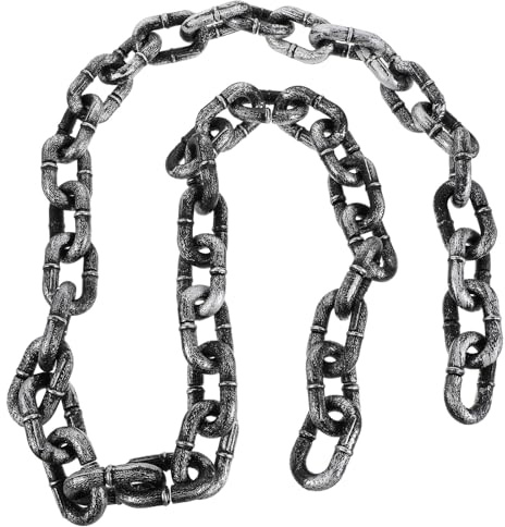 Homoyoyo Cadenas para Disfraces de Halloween, Grilletes de Plástico para Terror, Eslabones de Cadena Grises Falsos para Casas Encantadas, Decoraciones para Fiestas Espeluznantes, Accesorios para