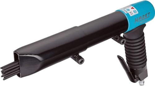 Hazet Nadelentroster 9035-5 I in Pistolenform, 19 Nadel mit 3 mm Durchmesser, 3200 Schläge pro min. mit Verstellbarer Nadelabdeckung I präzises Entfernen von Rost