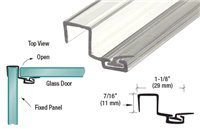 CRL U Seal Polycarbonate Strike With Leg and Insert at 90 Degrees for 3/8 Glass - 95 in long