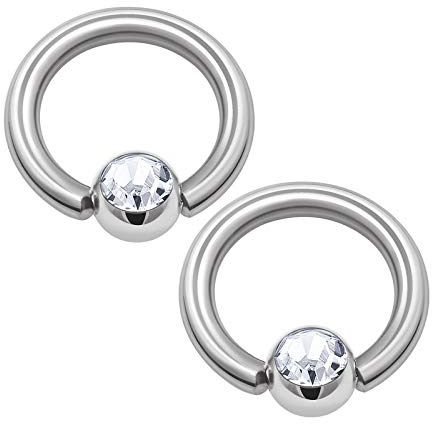 KJM FASHION 2 STK Chirurgenstahl BCR 1,6 mm 14g Daith Eyebrow Ohrringe