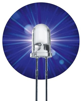 Lumetheus LED 5mm Färg Blå 20000 mcd 100 Stycken Lysdiod väldigt ljust 3V Diod 2 Pin LEDs