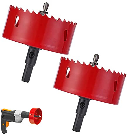 2 Stück Lochsäge, 80mm Lochöffner aus Metall, Lochsäge Hartmetall-Bohrer, Lochkreissäge, Stahl Hole Saw, für Metall Eisen Aluminium Holz Trockenbau