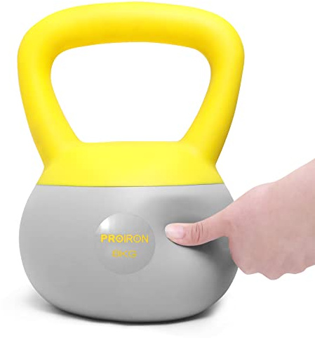 PROIRON Kettlebell Morbido da 8kg, Kettlebell con impugnatura antiscivolo, riempito di sabbia di ferro, per Esercizi e Allenamenti a Casa e in Palestra