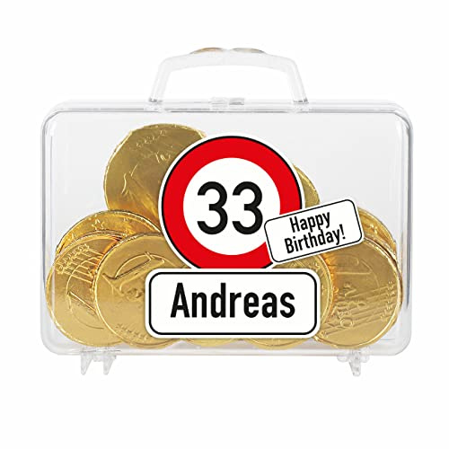 Cera & Toys® Geburtstags-Geldgeschenk Koffer mit eigenem Aufdruck Verkehrszeichen