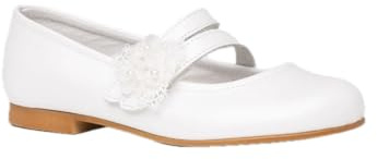 Angelitos Bailarina Tul & Perlas Comunión angelitos Mod.991,fabricación Nacional,100% Piel (Blanco, Numeric 31 EU)