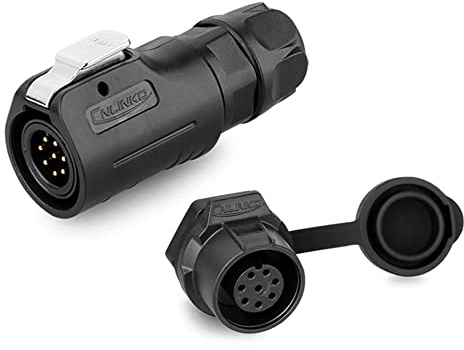 CNLINKO LP-12 Industrieller Wasserdichter Steckverbinder IP68 Rundsteckverbinder Schnellverschluss Luftfahrtstecker PBT-Gehäusestecker Aviation-Anschluss M12 2-8 Polig Gewindebuchse (8 Polig)