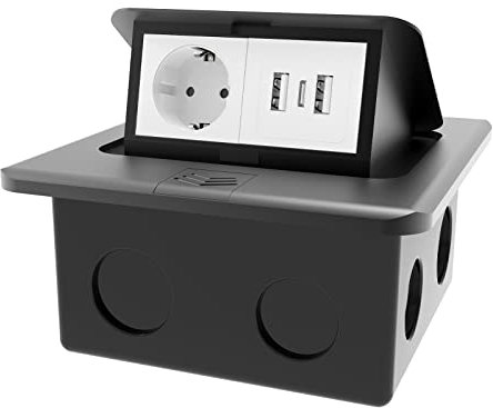 AXOTEN Wasserdichte Versenkbare Steckdose Küche Versenkbare Steckdose Bodensteckdose für Boden Tisch, Arbeitsplatte, Restaurant Küche（type-C USB 2.0）