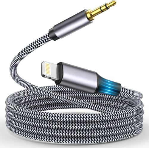 Apple Lightning to 3.5mm Audio Cable Compatible with iPhone 14/13/12/11/XR/XS/X/8/7/6 Plus/SE 2, iPad