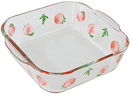 Lasagnera da Forno Piatto da Forno Quadrato in Vetro - 3 Dimensioni - Casseruola Bakeware - Maniglie for impugnature for Un Facile Trasporto dal Forno Caldo alla Tabella Lasagnere (Size : L)