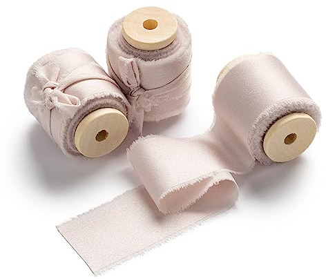 AOKSUNOVA Satinband Schleifenband Hochzeit Geschenkband Breit Rosa | Breites Satin Schleifenband für Hochzeit,Geschenkverpackung und Dekoration,Stoffband mit Elegantem Glanz und Weicher Haptik