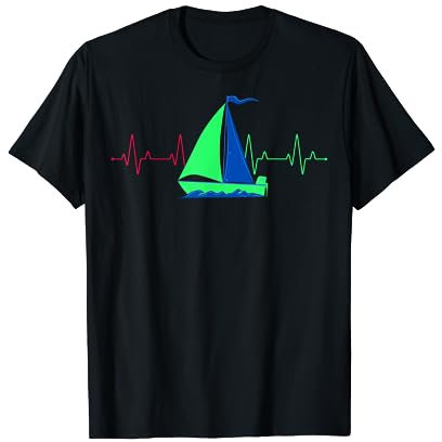 Sea Captain Segelboot Herzschlag Lustiges Schlauchboot Boot Segeln T-Shirt