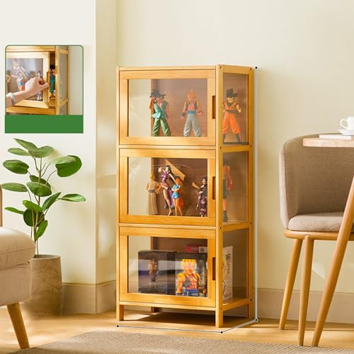 JSDMBD Acryl-Display-Riser-Regal für Pops-Figuren, klarer großer 2/3/4/5-Stufen-Display-Ständer Eckvitrine Glasvitrine Standvitrine Acryl Vitrine Doppeltüren mit Großer Kapazität Sammlervitrine