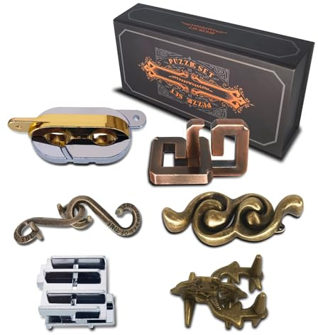 NORDISTRICT 6 Stück Metallpuzzle 3D Gehirntrainer-Puzzle für Erwachsene und Jugendliche, äußerst schwierige Metall-Geduldsspiele,(Metallpuzzle)