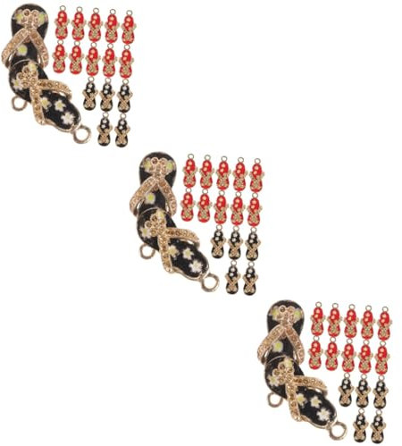 SHINEOFI 60 Stk Pantoffel-anhänger Sommerdeko Halskettenzubehör Schwarzer Halsreif Hängende Ornamente Mini-zubehör Charm-accessoires Miniaturdekoration Sommerschmuck Metall Schuh