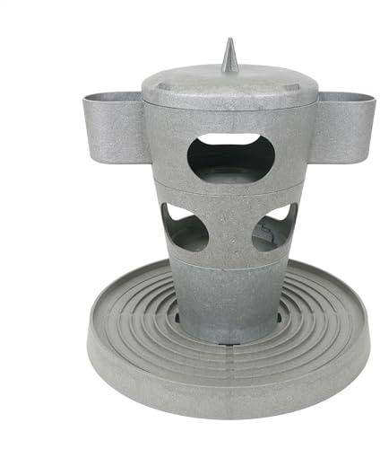 Rosewood Recycled Treat & Feed Chicken Multi Tower, Vegetable and Treat Dispenser for Chickens and Poultry