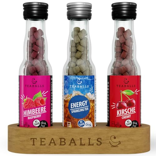 TEABALLS 3er Set Power Tea Mix - Himbeere, Energy, Kirschen - Tee Set | POWER MIX: Himbeere, Energy & Kirschen TEABALLS - drei Sorten für aktive und energiereiche Momente.