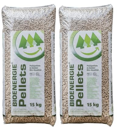A&G-heute Bioenergie Weichholz Brennpellets 30kg 6 mm | Holzpellets Kaminpellets Ofenpellets Umweltfreundlich | Wärmeeffizient | Regionales Naturholz | DINplus ENplus A1-Zertifiziert