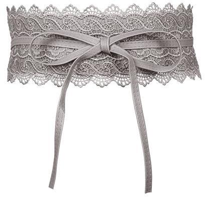 MILAKOO Damen Taillengürtel Breit Weichem Spitze mit Kordelzug Quaste Damen Breiter Bindegürtel Obi Breite Wickel Taille Band Krawatte Gürtel für Kleid Hochzeit Partei