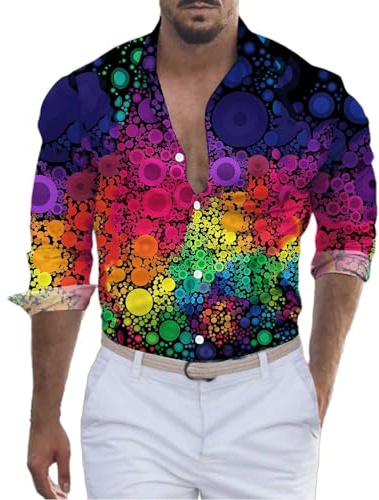 Générique Chemise Homme avec Paillettes, Chemise Satin Homme Accessoire Disco Homme Déguisement Années 70 Homme T Shirt Argente Homme Chemises Western Costume Disco Couple Chemise Homme Soie