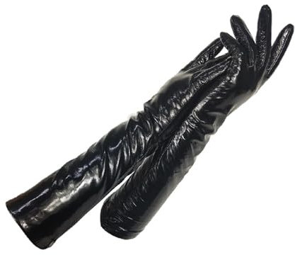 CSFFA Frau Handschuhe 2020 Schaffell Handschuhe Damen Lange Handschuhe Arm Hülse Damen Leder Mode Handschuhe Damen Winter Handschuhe(8 1/2)