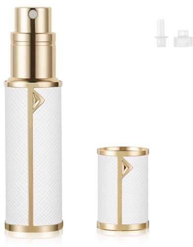 LOPHE Perfume Travel Bottle, 5ML Luxurious Perfume Atomiser Refillable, Leather Perfume Spray Bottle, Easy to Refill Perfume Atomiser for Women Men, A (Blue)