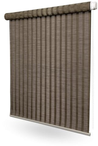 Home-Vision Bali Kollektion Klemmfix Rollo BohoRollo für Fenster & Türen (Mahalo,B40 x H130 cm) Natur Bambus Optik – ohne Bohren
