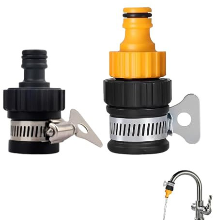 DtgEcd 2 PCS Kitchen Tap Hose Connector, Tap Hose Connectors Kitchen Taps, Easy to Install, Durable & Leak-Proof, Applicable for Old style dragon head, 4-point/6-point washing machine faucet