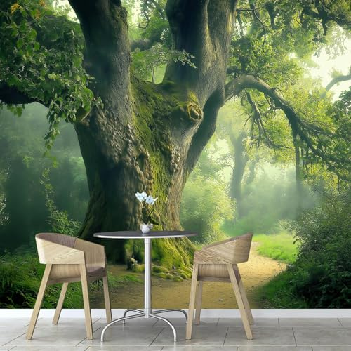 Large Tree Field Wallpaper,Big Tree Wall Art Mural, with Stunning Photo Quality,for Living Room Bedroom Dinning Room Sofa Background Wallpaper