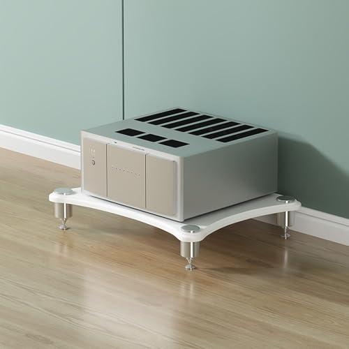 Medienständer,Multifunktionales Ablageregal Leicht Zu Montieren,Multifunktional Hifi Rack Holz ,Audio Rack Hifi Regal 1/2/3/4-stufige Stereoständer Für Heimkino/Schlafzimmer/Büro(White,1tier-60x48x10c