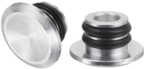 sourcing map Bar End Plugs Aluminum Handlebar End Caps Bike Plugs with Matching Rings for MTB Road BMX Fixed Gear Bike, Silver