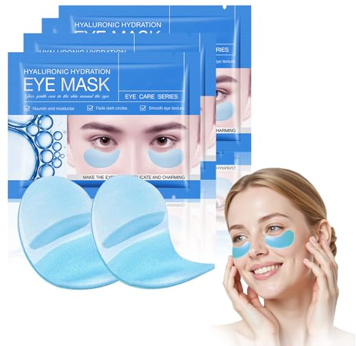 60 pièces Patch pour les yeux à l'acide hyaluronique, Masque Yeux Gel Hydratant, Patch contour des yeux, Skincare pour Contour des Yeux, Hydratant et Apaisant (Bleu)