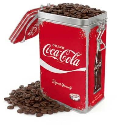 Nostalgic-Art Caja de café retro, 1,3 l, Coca-Cola – Refresh Yourself – Idea de regalo para fans de Coca-Cola, Official License Product (OLP), lata con tapa hermética abatible, diseño vintage