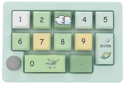 Lazmin112 Teclado numérico, 12 Teclas, retroiluminación RGB, con Joystick, Intercambiable en Caliente, Teclado numérico programable con macros, Anti-ghosting, con Cable, 2,4 GHz, BT (Green)