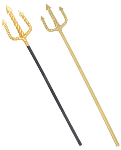 LRXIYODE 2 pezzi Demone Prop Dorato per Cosplay Forchetta Leggera per Spettacoli Teatrali e
