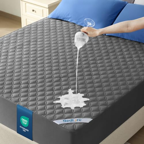 BEDLORE Protector Colchón 135x190 Impermeable y Transpirable(Gris)